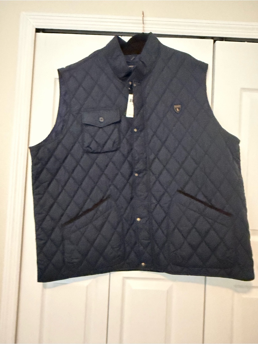 Ralph Lauren Quilted Navy Diamond-Pattern Vest